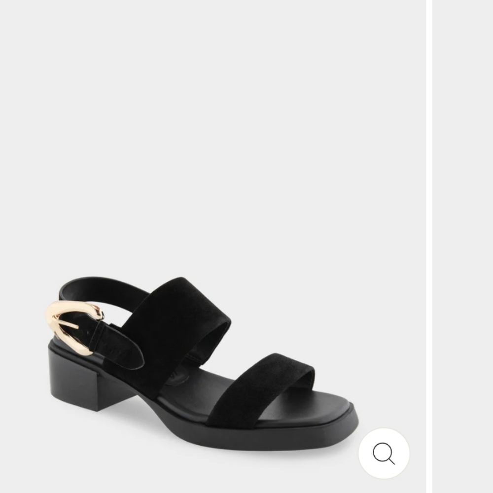 Aerosoles Comfortable Women's Block Heel Sandals in Black Suede